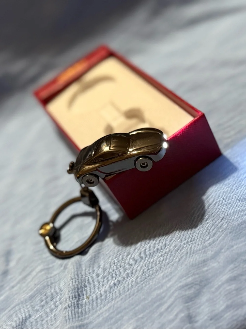 Black Metal Car Keychain Key Ring